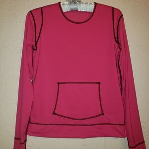 ATHLETA Womens Hot Pink Rash Guard Swim Top Long Sleeve Sz XS